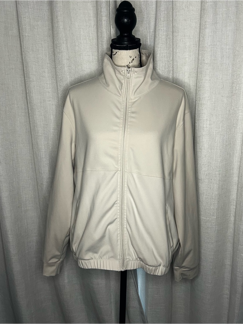 Women's Large Ebb & Flow Zip-Up Cream Jacket